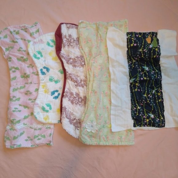Other - Set of 5 Unique Baby Girl Burp Cloths